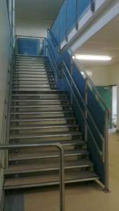 Generic Repeat Design (GRD) primary school with steel feature stairs, balustrades, handrails, gates and railings