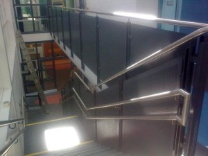 Generic Repeat Design (GRD) primary school with steel feature stairs, balustrades and handrails.