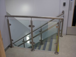 Steel and glass staircasev